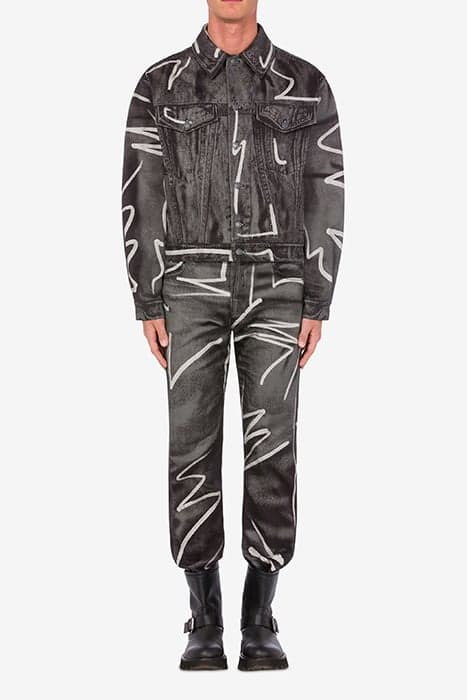 SHADOWS & SQUIGGLES COTTON BULL JACKET GREY by Moschino