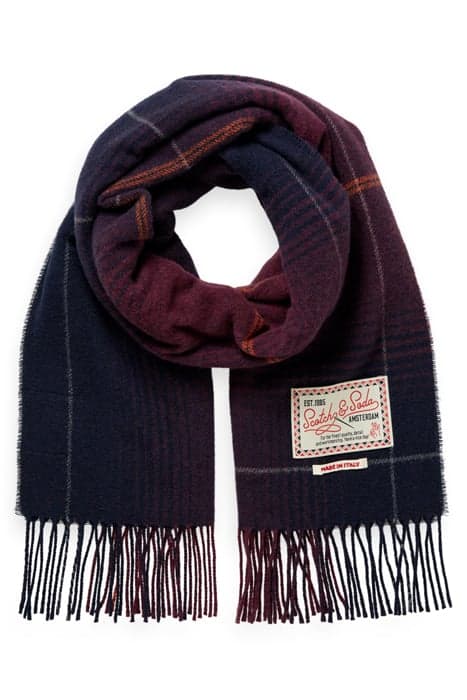 CLASSIC WOOL-BLEND CHECK SCARF BORDEAUX CHECK by Scotch & Soda