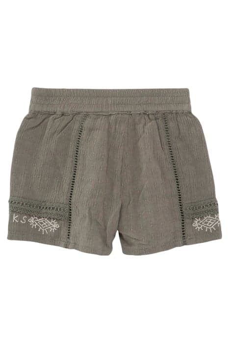 BABY GIRL EMBROIDERED CREPON SHORTS IN KHAKI by IKKS