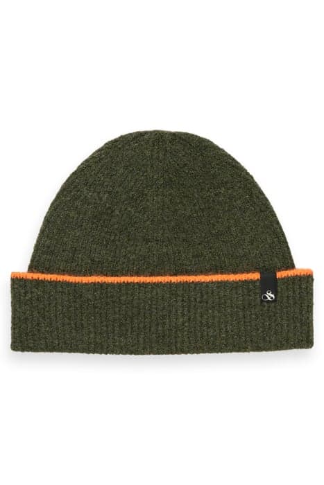 SOFT RIB-KNIT BEANIE MILITARY MELANGE by Scotch & Soda