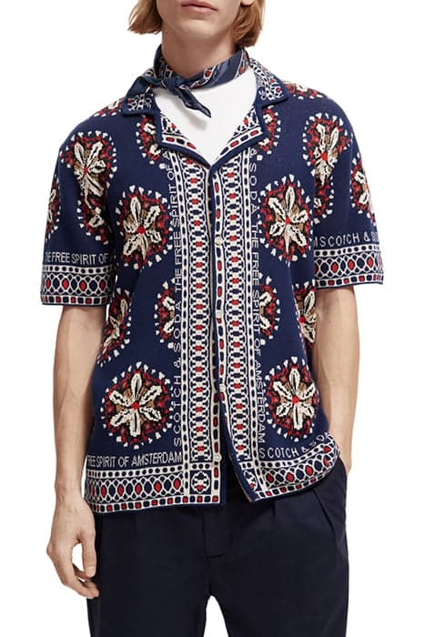 JACQUARD KNITTED SHORSTLEEVE SHIRT NIGHT PAISLEY by Scotch & Soda