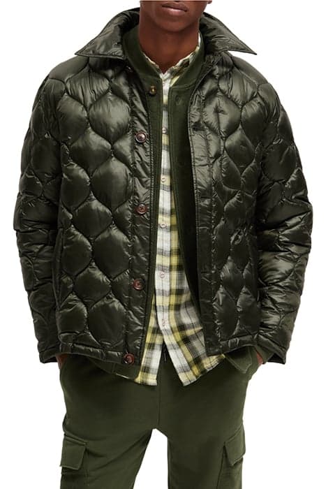 SHORT QUILTED PUFFER JACKET FIELD GREEN by Scotch & Soda