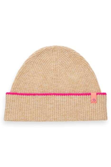 SOFT RIB-KNIT BEANIE SAND MELANGE by Scotch & Soda