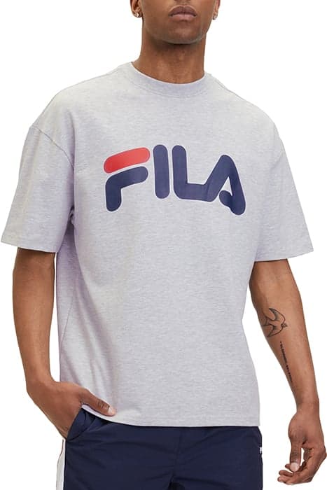 LOWELL OVERSIZED LOGO TEE LIGHT GREY MELANGE by FILA