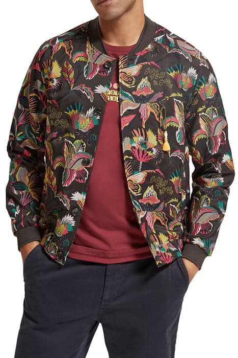 JACQUARD BOMBER JACKET WILDFLOWER CHOCOLATE by Scotch & Soda