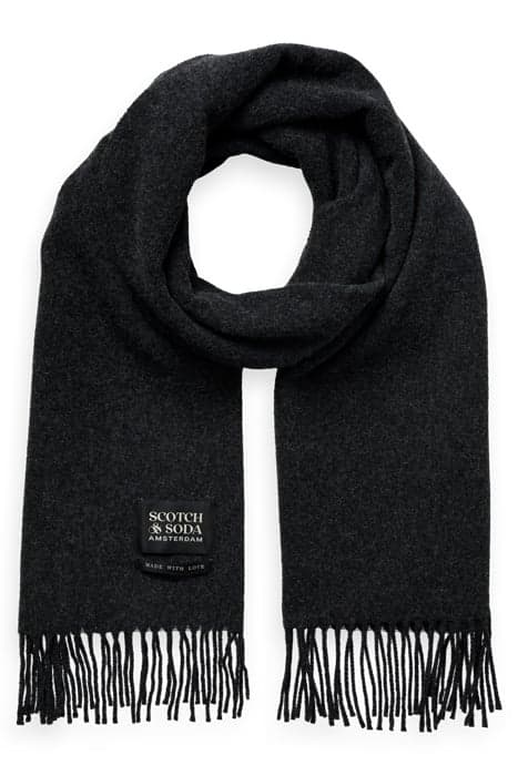 VIRGIN WOOL FRINGED WOVEN SCARF MOONDUST MELANGE by Scotch & Soda