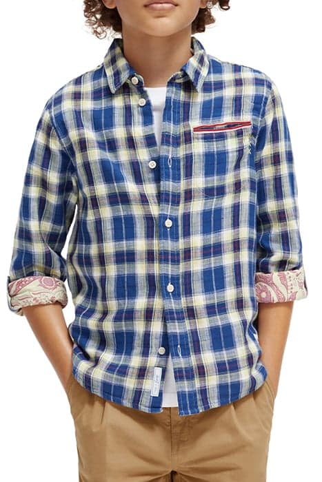 YARN-DYED CHECK BONDED SHIRT BLUE CHECK by Scotch & Soda