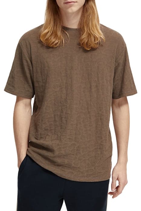 JACQUARD T-SHIRT DARK TAUPE by Scotch & Soda