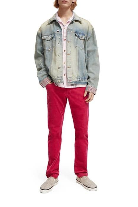 OVERSIZED WASHED DENIM TRUCKER JACKET WITH EMBROIDERED CUFFS by Scotch & Soda