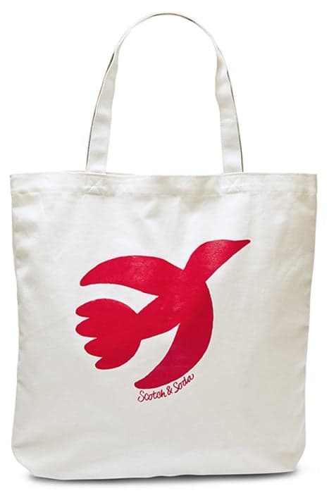 THE FREE SPIRIT PEACE BIRD TOTE BAG OFF WHITE by Scotch & Soda