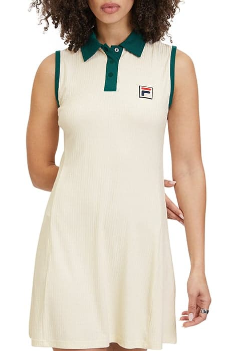 LAHORE RIBBED POLO DRESS ANTIQUE WHITE by FILA