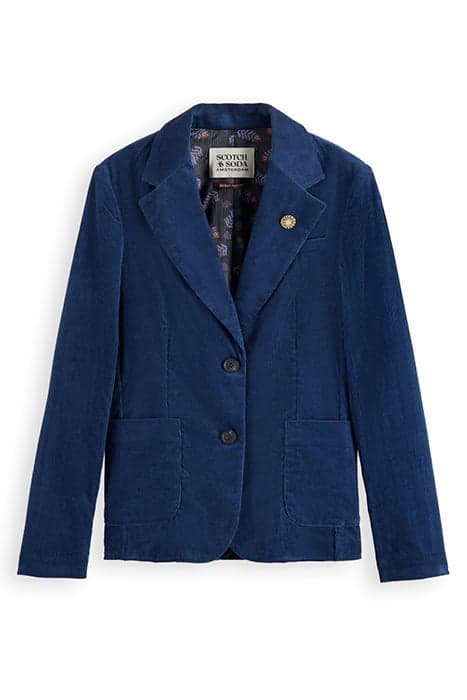 SINGLE BREASTED BLAZER IN CORDUROY DUSTY BLUE by Scotch & Soda