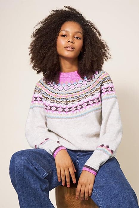 POPPY FAIRISLE JUMPER WHITE MULTI by White Stuff