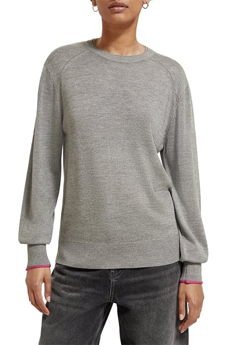 BASIC CREW NECK PULLOVER MID GREY MELANGE by Scotch & Soda