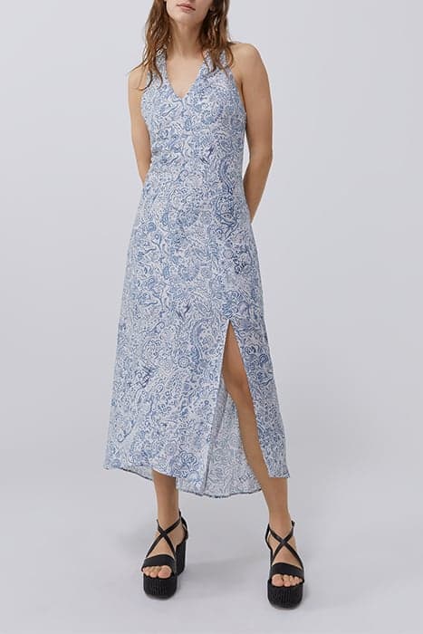 BLUE BANDANA PRINT LONG DRESS by IKKS