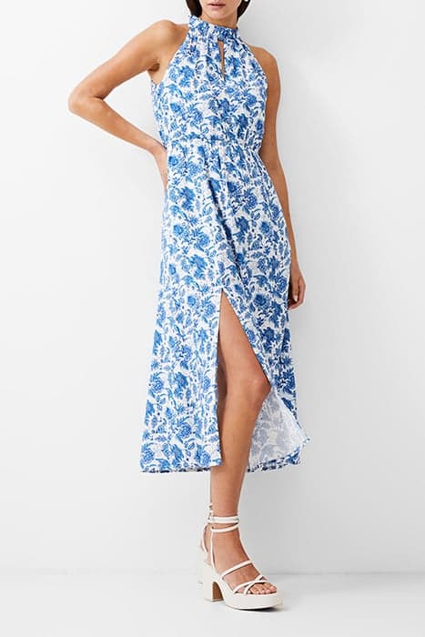 COSETTE HALTER MIDI DRESS WHITE/BAJA BLUE by French Connection