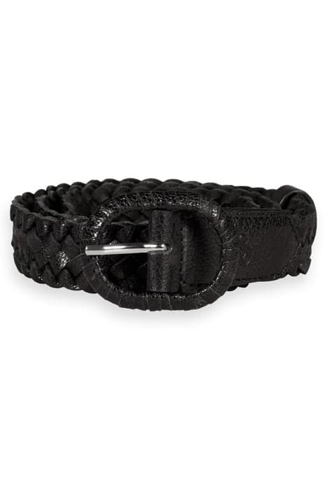 BRAIDED LEATHER WAIST BELT EVENING BLACK by Scotch & Soda