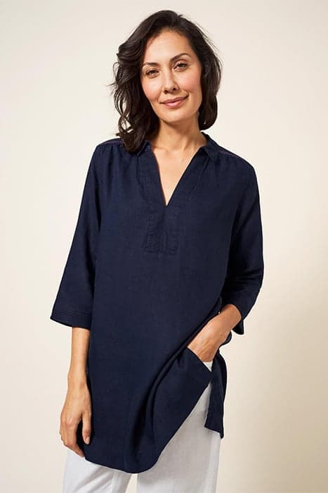 BLAIRE LINEN TUNIC DARK NAVY by White Stuff