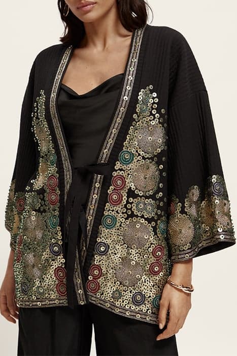 EMBROIDERED KIMONO JACKET EVENING BLACK by Scotch & Soda