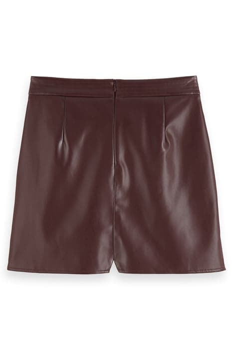 FAUX LEATHER HIGH RISE MINI SKIRT BORDEAUX by Scotch & Soda