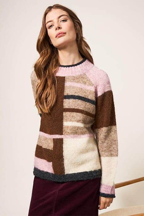 MEDWAY COLOURBLOCK JUMPER NATURAL MULTI by White Stuff