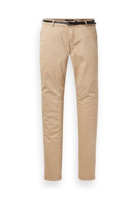 ESSENTIALS-MEDIUM WEIGHT PIMA COTTON STRETCH CHINO,WITH BELT by Scotch & Soda