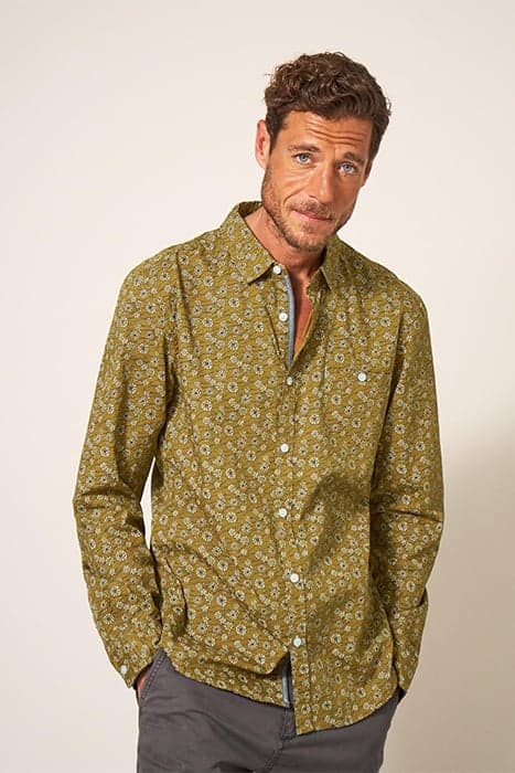 SCATTERED FLOWER PRINTED SHIRT MID GREEN by White Stuff