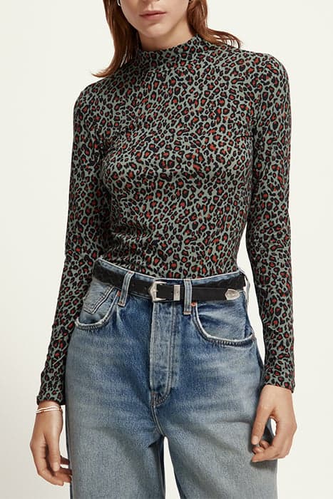 ALL OVER PRINTED MOCKNECK LONG SLEEVED SHIRT CREATURES OF TH by Scotch & Soda