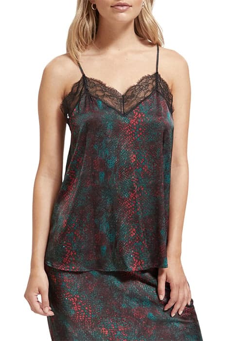 CAMISOLE WITH LACE TRIM SNAKE by Scotch & Soda