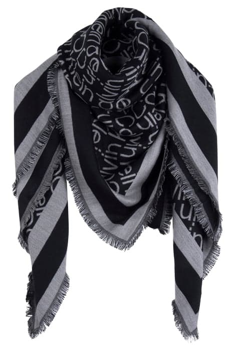 EO/AOP SCARF 115X115 CK BLACK by Calvin Klein