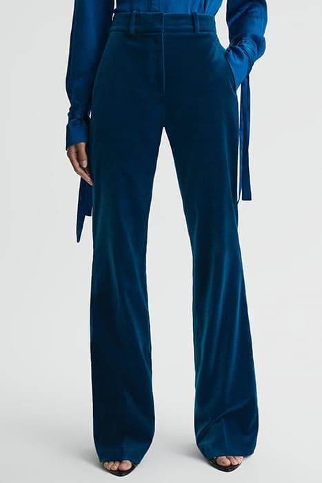 IVY-VELVET FLARE TROUSER BLUE by Reiss