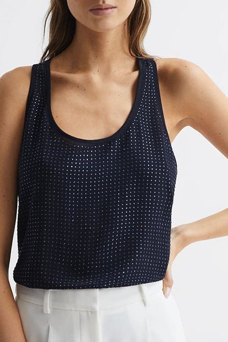 BROOKLYN-EMBELLISHED CAMI NAVY by Reiss