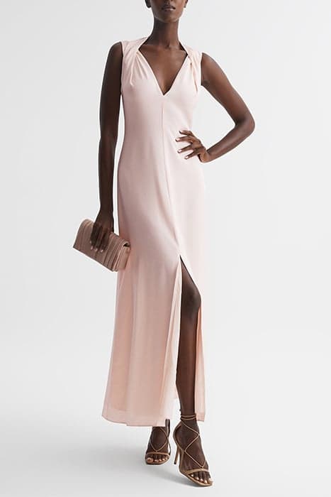 LILA-BRIDESMAID TWIST NEC NUDE by Reiss