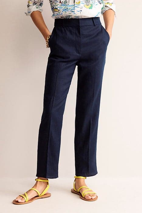 KEW LINEN TROUSERS NAVY by Boden