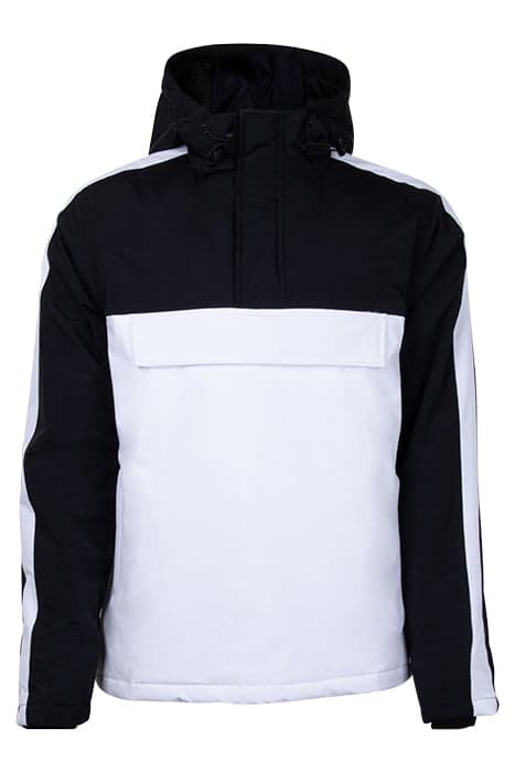 3-TONE PADDED PULL OVER HOODED JACKET WHT/BLK/BLK by Urban Classics