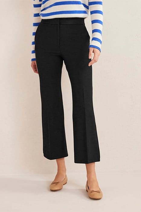 BI-STRETCH CROP FLARE TROUSERS BLACK by Boden