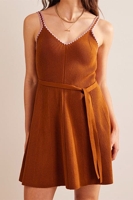 CROCHET-TRIM KNITTED DRESS PUMPKIN by Boden