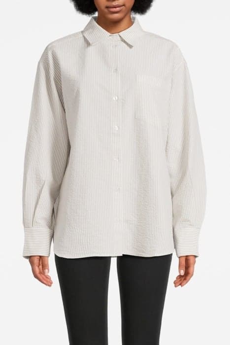 LOUISE SHIRT SAND-WHITE STRIPE by Alchemist