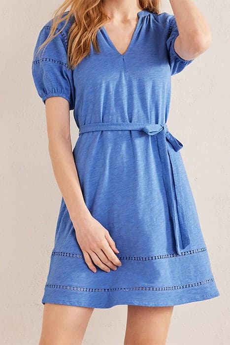 TRIM DETAIL JERSEY DRESS PORCELAIN BLUE by Boden