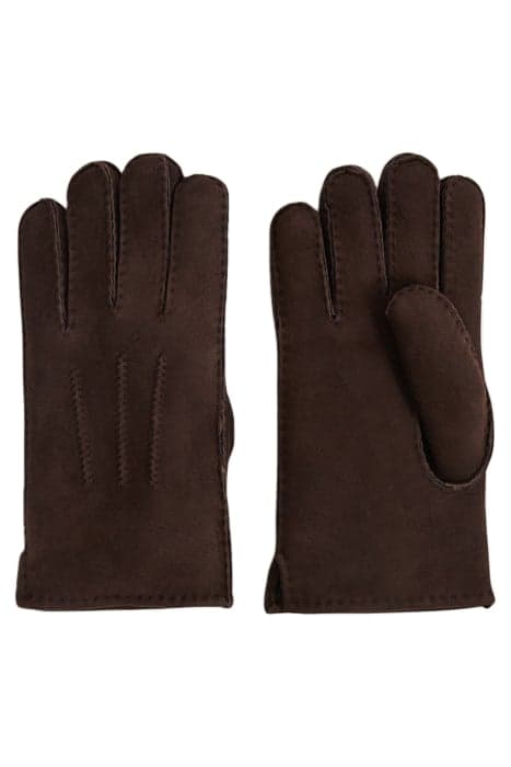 ARAGON-SHEARLING GLOVES CHOCOLATE by Reiss