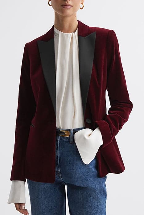 OPAL-SB VELVET BLAZER RED by Reiss