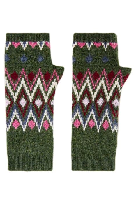 LAMBSWOOL FINGERLESS GLOVES GREEN MULTI by White Stuff