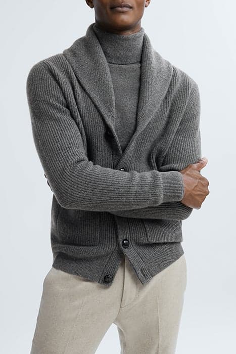 KING-LS CASHMERE SHALL BU CHARCOAL MELANG by Reiss