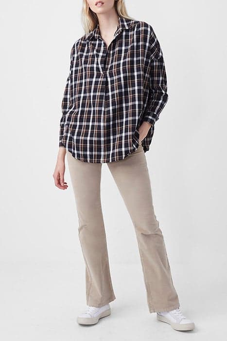 PANITA ORG CHECK POP OVR SHIRT MEDIUM/DARK CHECK MX by French Connection