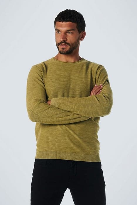 PULLOVER CREWNECK GARMENT DYED + STONE WASHED OLIVE by No Excess