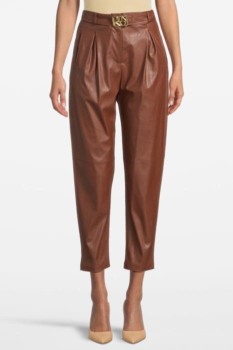 LIAM PANTALONE SIMILPELLE FRIAR BROWN by PINKO