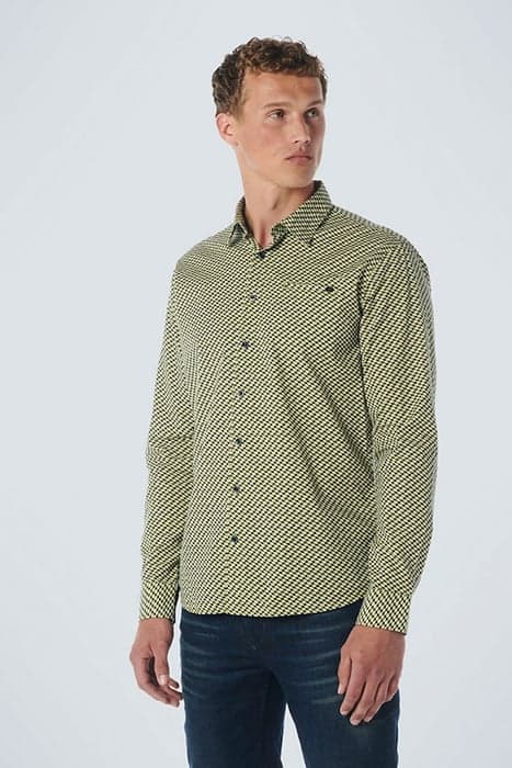 SHIRT STRETCH ALLOVER PRINTED OLIVE by No Excess