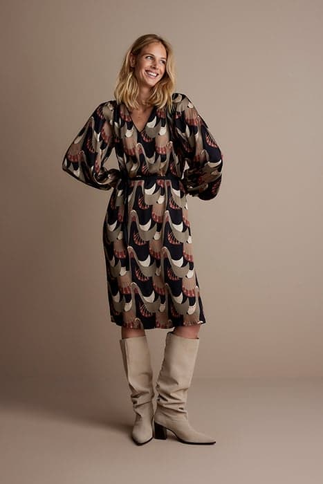 DRESS ABSTRACT PEACOCK PRINT by Summum Woman