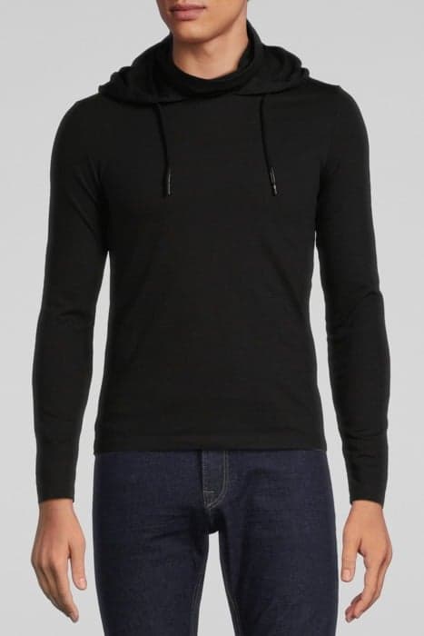 BLACK HIGH NECK HOODED T-SHIRT BLACK by IKKS