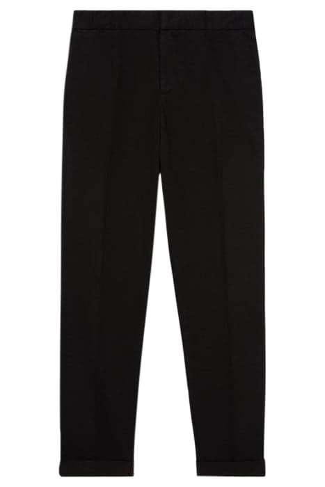 STRAIGHT COTTON TROUSERS WITH SEMI-ELASTIC BELT BLACK by The Kooples